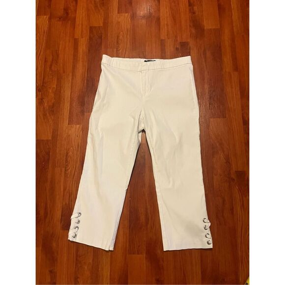 Roz & Ali white stretch capris size 10 petite - Picture 1 of 9